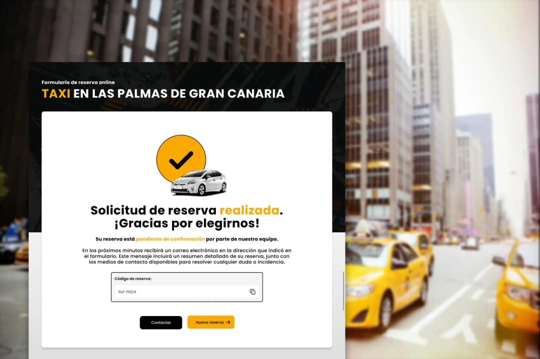 Pantalla de reserva online en un ordenador